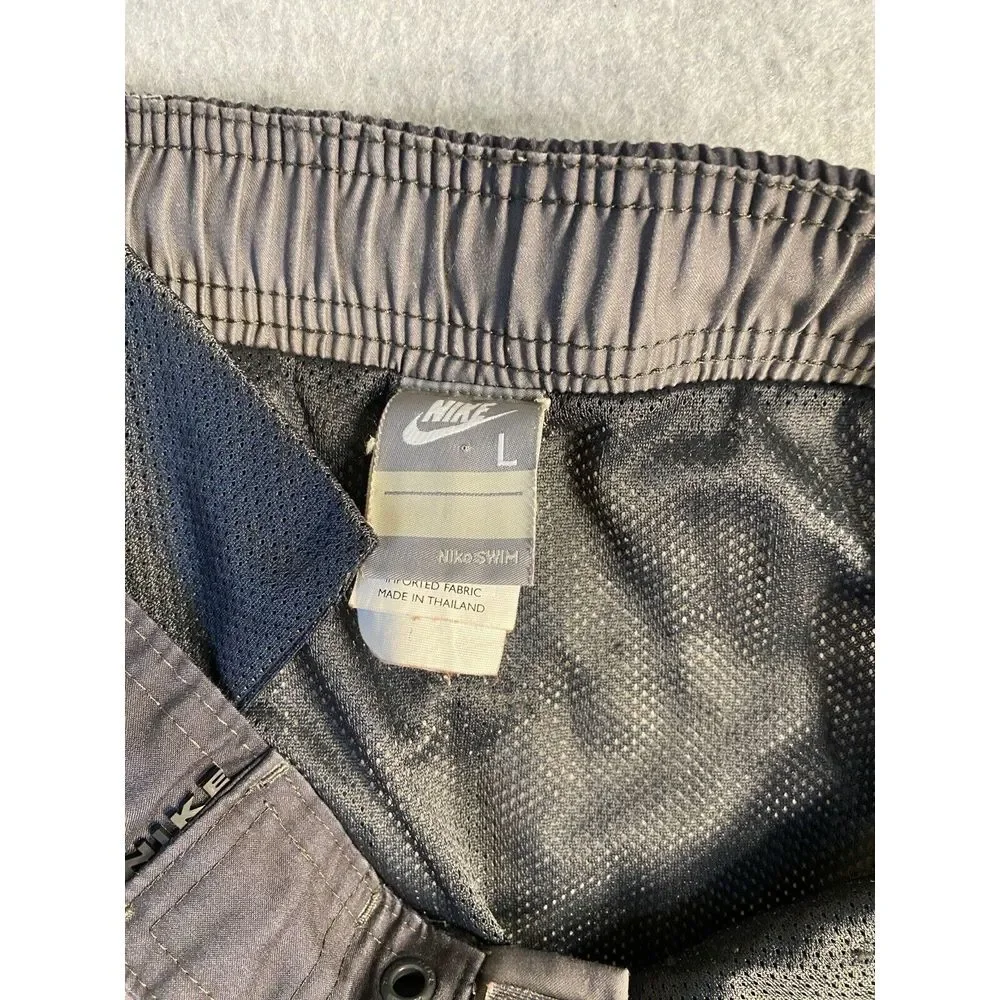 Vintage‎ Nike Swim Shorts Adult L Gray/Green Y2k